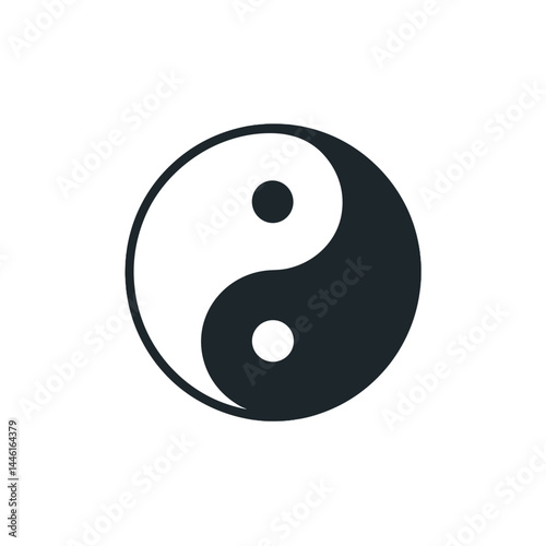 Yin-Yang Symbol Representing Balance and Harmony in Life  