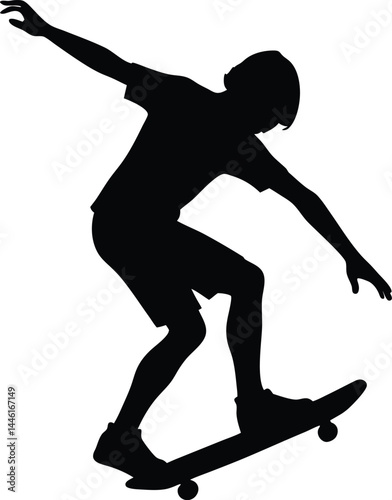 silhouette of a person skateboarding on white 