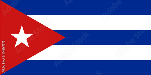 The flag of Cuba, with accurate proportions and colors. Vector image.