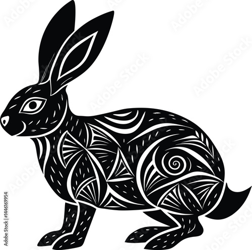Tribal Rabbit Silhouette