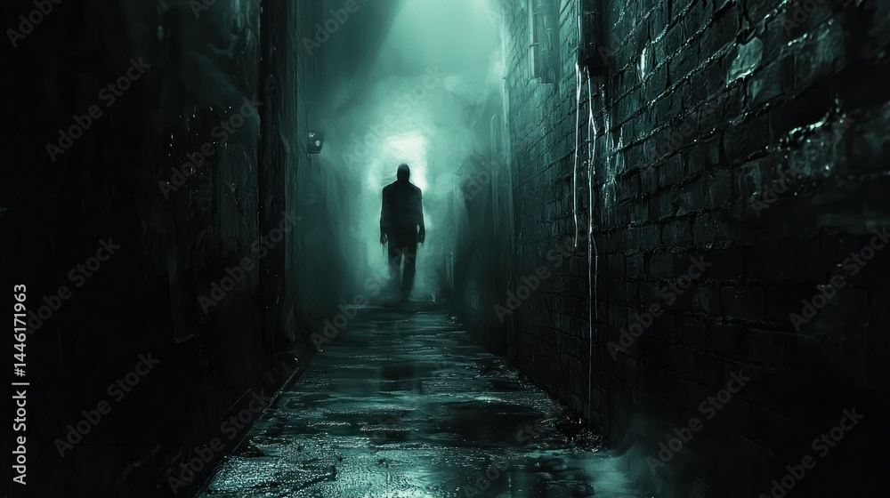 Mysterious Figure in a Dark Alleyway Mysterious Figure in a Dark Alleyway