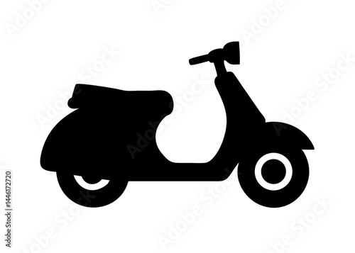 scooter silhouette drawing on transparent background for web and graphic design