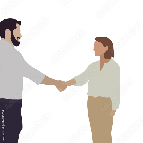 Vector graphic professional people shaking hands suitable for business