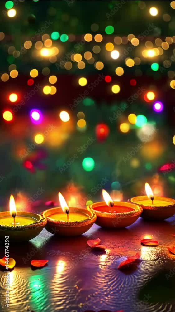 illustation of Diwali festival of lights tradition Diya oil lamps