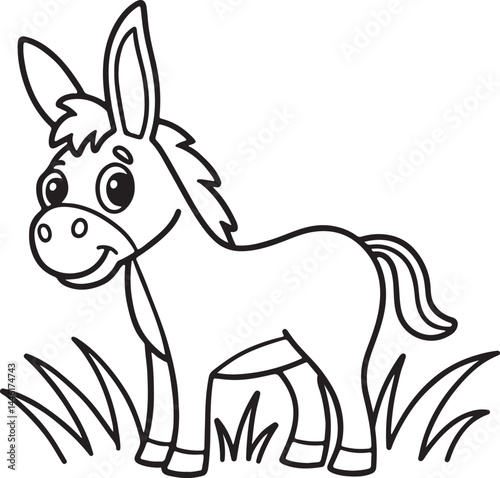 Cute cartoon donkey