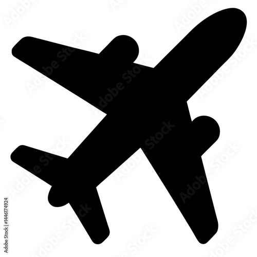 Silhouette of a commercial airplane with four engines flying to distant places