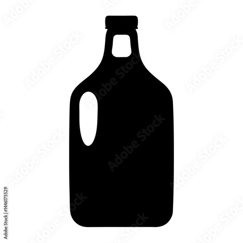 Isolated black silhouette of a jug bottle with a handle design