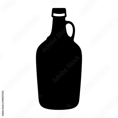 Black silhouette of a jug, a classic container for homemade beverages