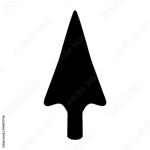 Simple black spearhead silhouette perfect for historical or hunting themes