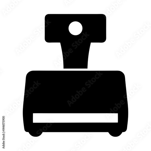 Black silhouette vector illustration of a rubber stamp for office use