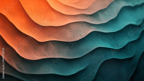 A colorful image of a wave with a blue and orange background. The image has a dreamy, surreal feel to it