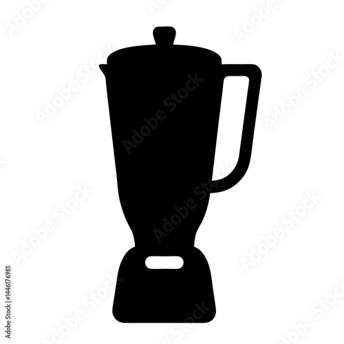 Simple black silhouette of a blender for preparing delicious smoothies