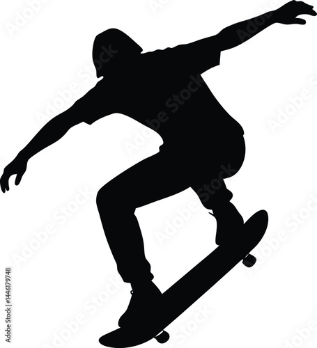 silhouette of a skateboarder doing a trick