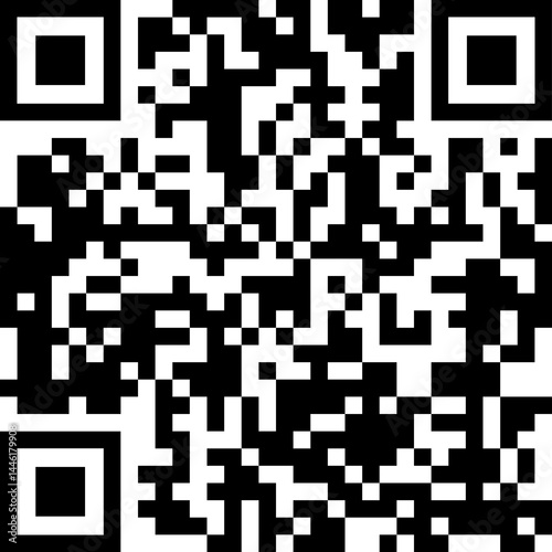 A black square QR code for mobile devices with the position detection pattern, set against a white background for effective scanning.
