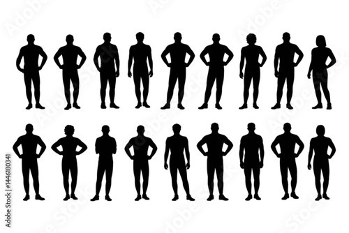 

"Silhouettes of Diverse Male and Female Body Shapes in Standing Poses – Vector Set"