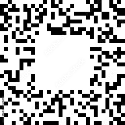 A small white square QR code for mobile devices without the position detection pattern, featuring a white background and center blank space for additional information.