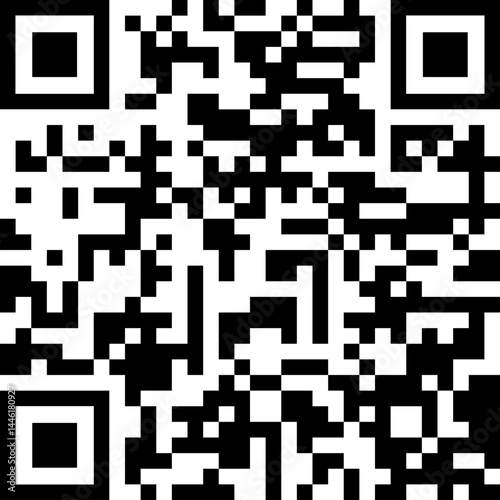 QR code with square design and Position Detection Pattern, mobile-optimized, with no background.
