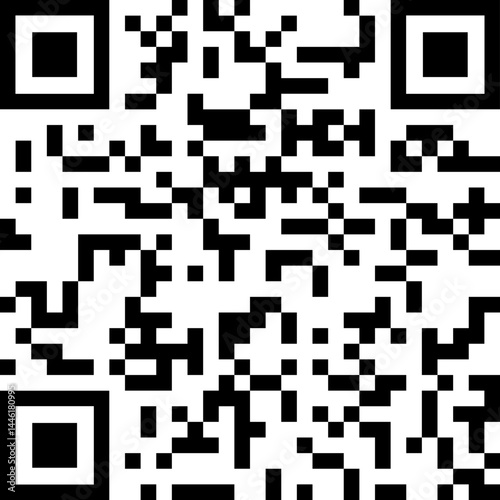 QR code with white squares and Position Detection Pattern, mobile-optimized, with no background.