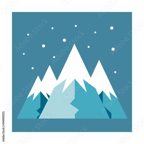 Wallpaper Mural Winter Minimal Mountain Vector  Snowcapped Peaks on White Background Torontodigital.ca