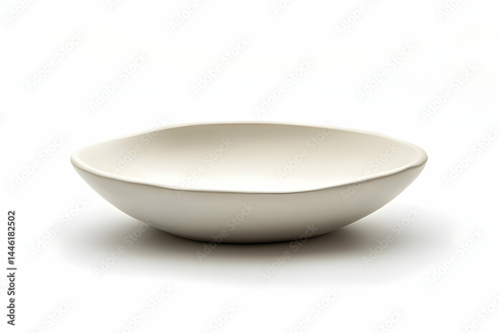 A simple white bowl isolated against a white background A simple white bowl isolated against a white background