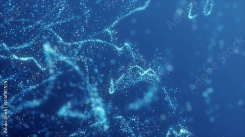Dark glowing particle background in motion, soft 4k clip. Bokeh lights. Defocused particles.