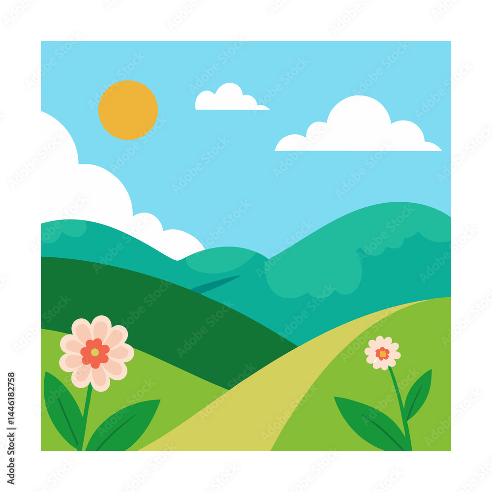 Fototapeta premium Lily of the Valley Background Vector Elegant Floral Design on White