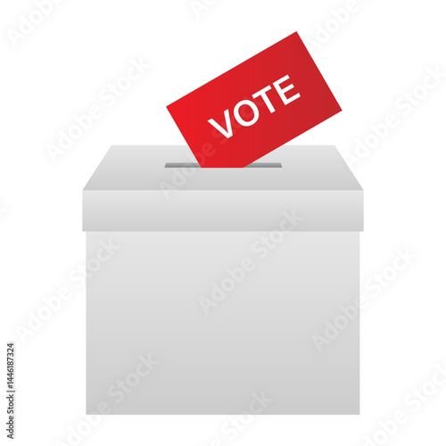 Ballot Box with Ballot Paper or Voting Paper. Election Concept. Vector Illustration.