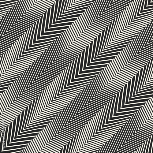 Black And White Variegated Striped Herringbone Pattern