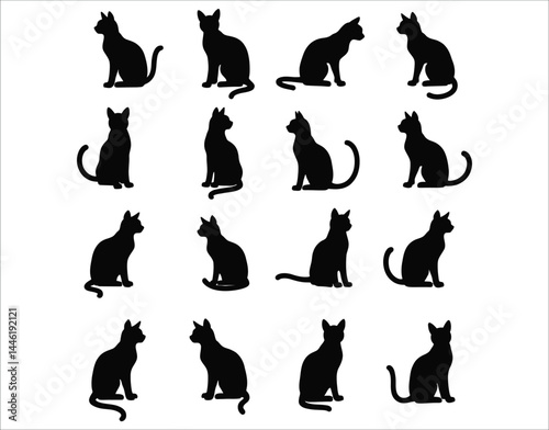 Black Ocicat Vector Silhouettes – Clean Cut Graphic Pack