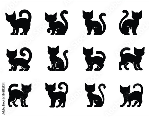 Ocicat Cat Clipart Silhouette Set – Clean & Simple