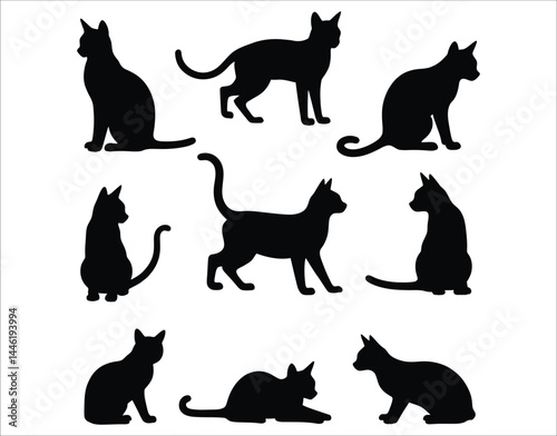 Ocicat Cat Silhouettes – Bold, Minimal Vector Collection