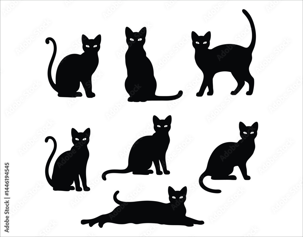 Printable Ocicat Cat Silhouette Vector Pack Printable Ocicat Cat Silhouette Vector Pack