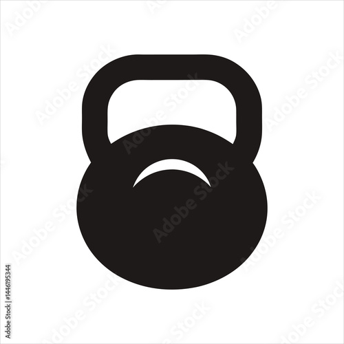 Fitness Kettlebell Pictogram Silhouette Vector
