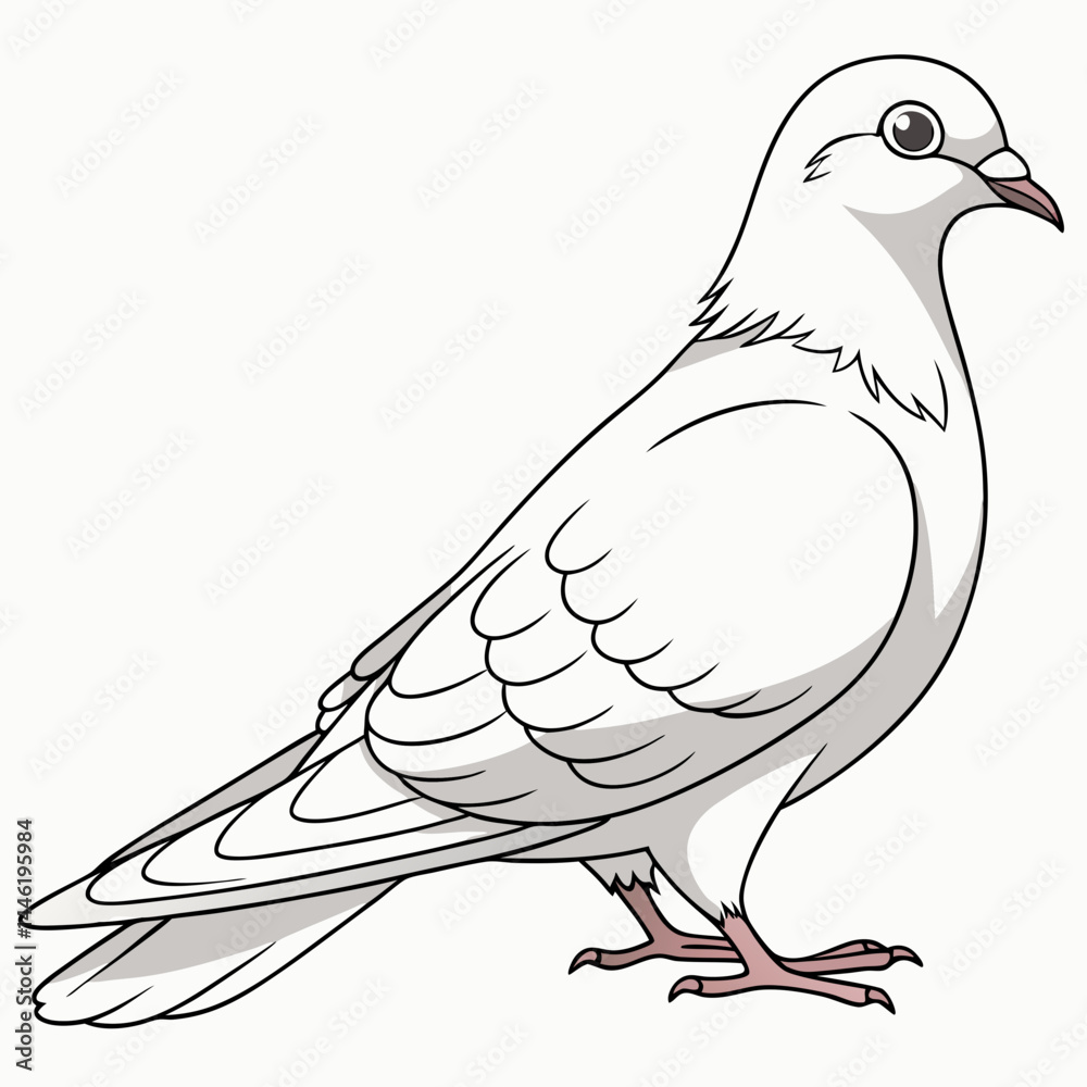 Fototapeta premium A detailed vector illustration of a white dove, symbolizing peace and purity, ideal for various design projects.