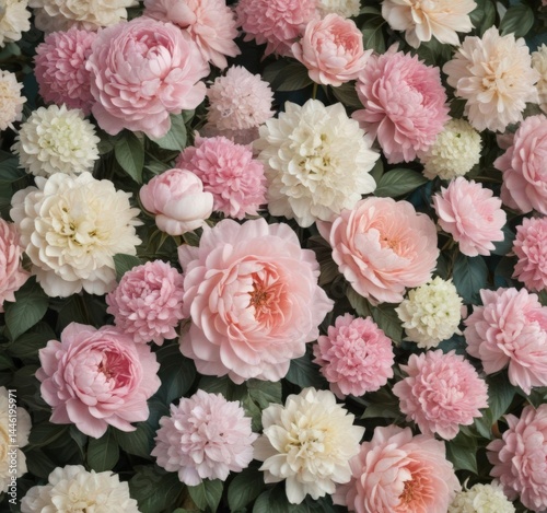 Wallpaper Mural Pastel roses, peonies & hydrangeas create a romantic vintage floral wall ,  hydrangeas,  artificial flowers Torontodigital.ca