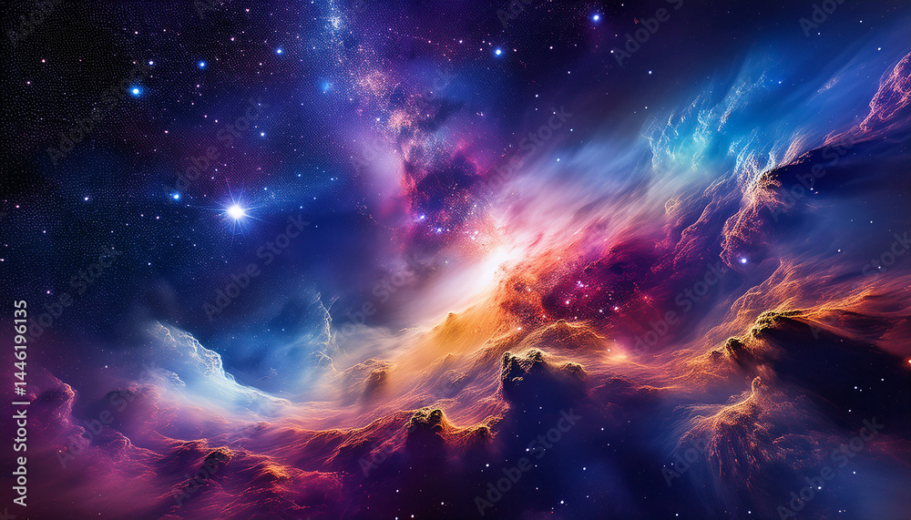 space nebula giant interstellar cloud and stars scattered across the universe no ai tool was used space nebula giant interstellar cloud and stars scattered across the universe no ai tool was used