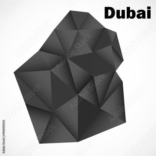 Dubai map in geometric polygonal style on white background