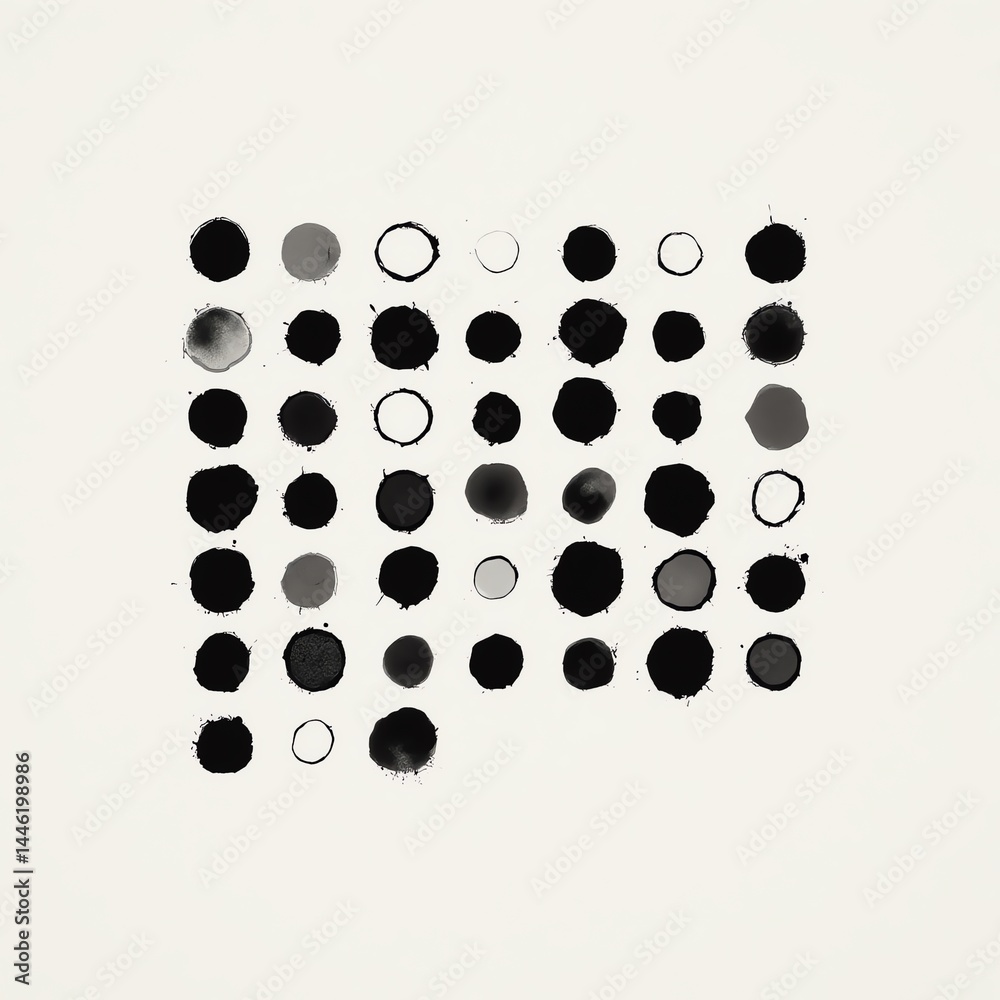 Abstract black and white dot pattern design. Abstract black and white dot pattern design.