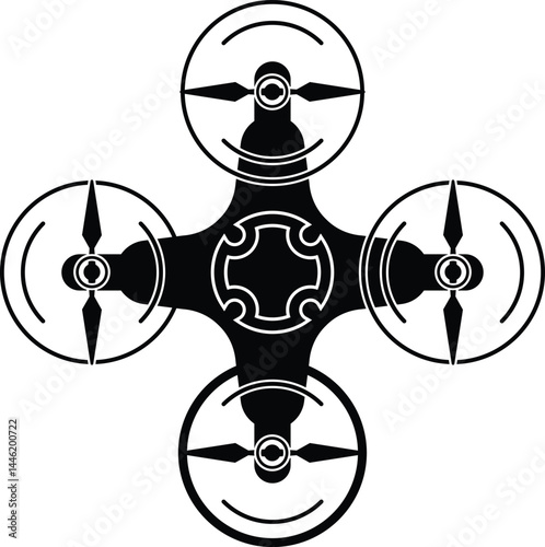 Quadcopter Drone Top View Icon