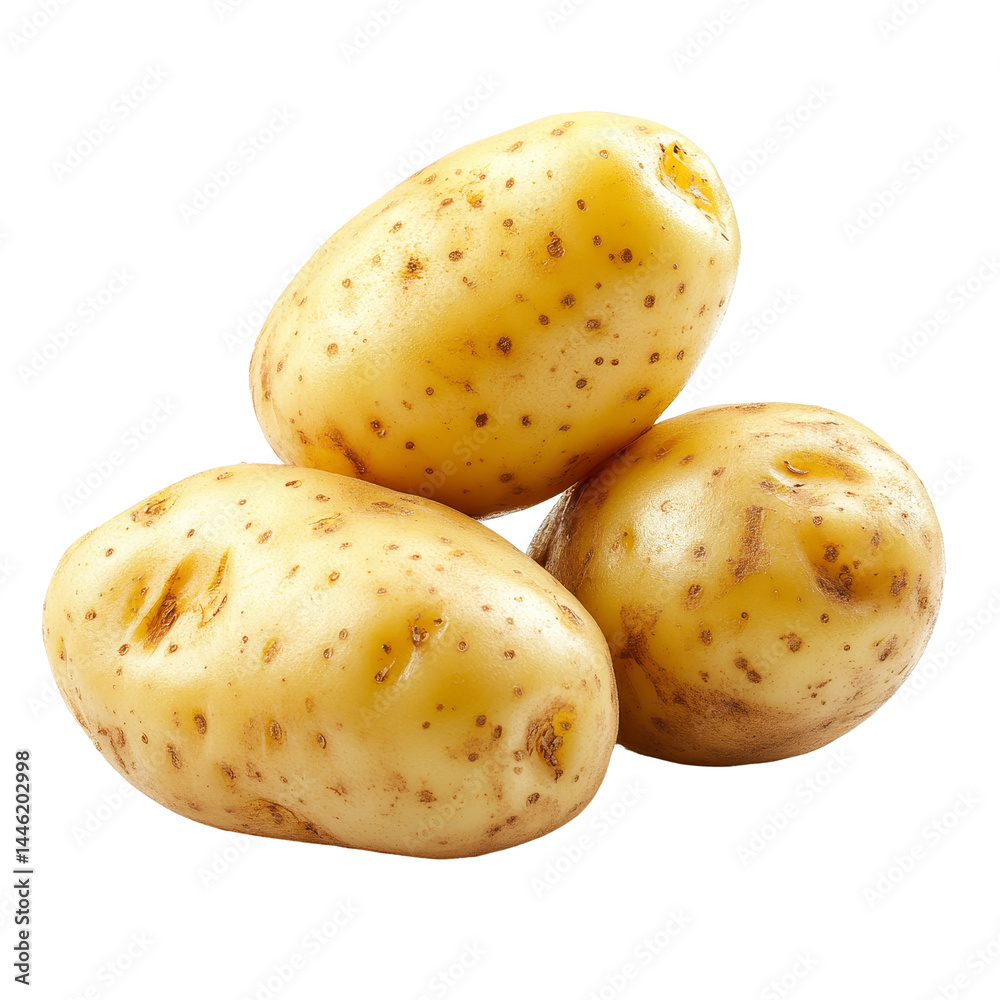 Freshly harvested potatoes on a clean transparent background for culinary and agricultural purposes, Potatoes isolated Freshly harvested potatoes on a clean transparent background for culinary and agricultural purposes, Potatoes isolated