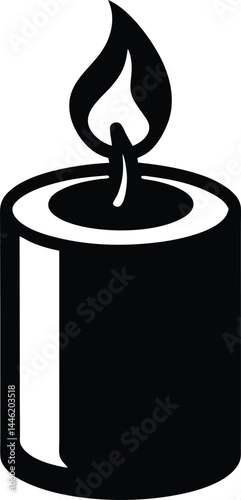 vector candle with flame on white background .eps