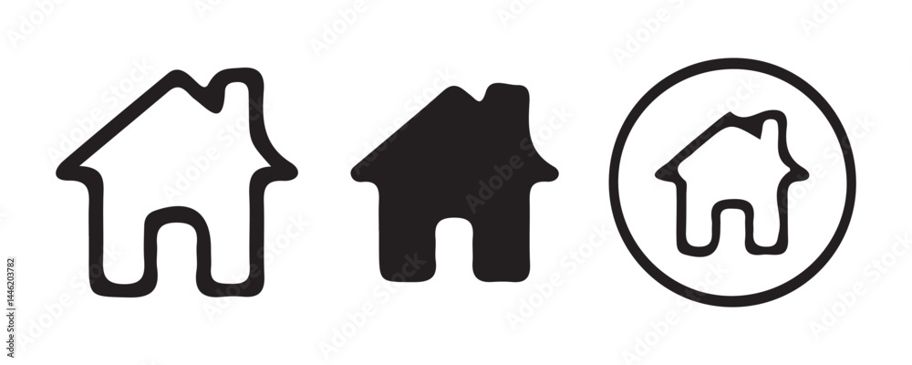 Home icon set. free real estate interface Home icon set. free real estate interface