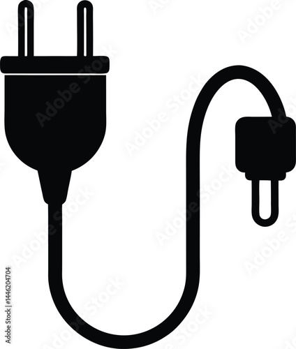 vector electric plug and cord on white background  