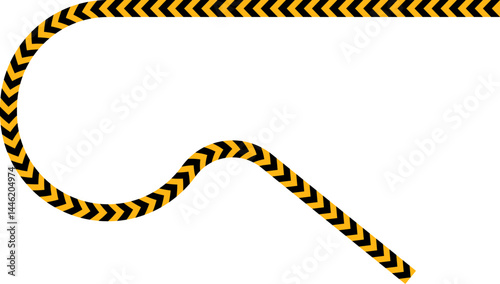 Wallpaper Mural Yellow and black traffic sign arrow pointing on a path with a straight line that has a sharp change in direction (broken curve). Torontodigital.ca