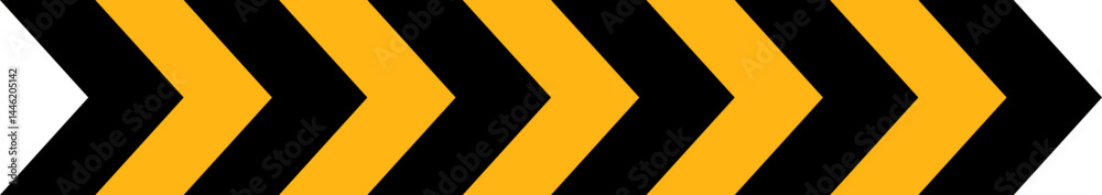 Yellow and black traffic sign arrow on a customizable path. Yellow and black traffic sign arrow on a customizable path.