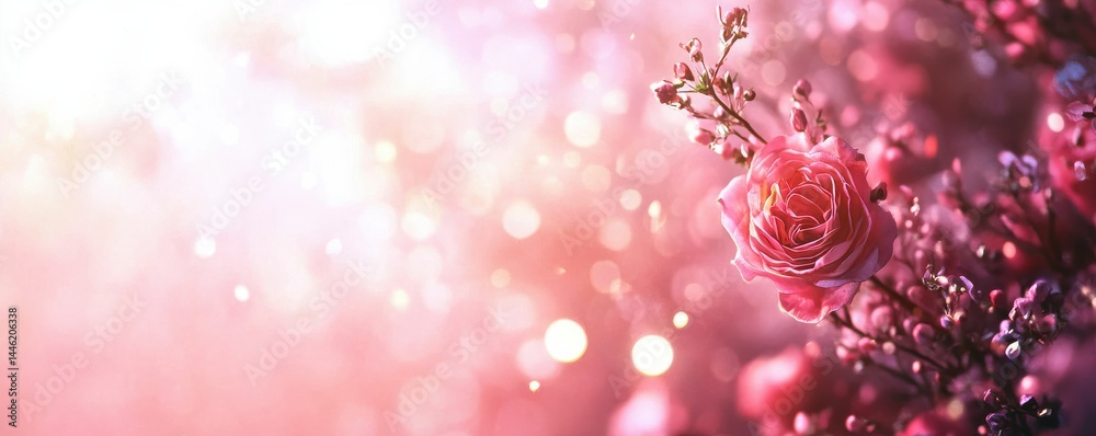 Background of Roses and Flowers - Romantic Concept for Valentine or Mother's Day