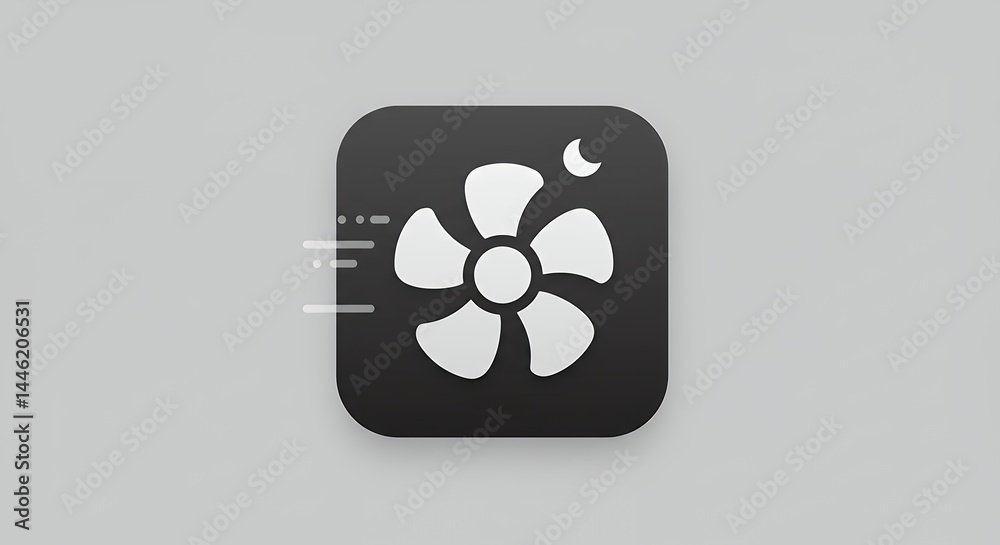 Dark gray square fan icon Dark gray square fan icon