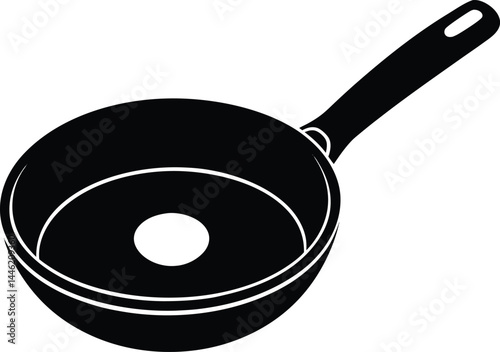 vector frying pan with egg on white background