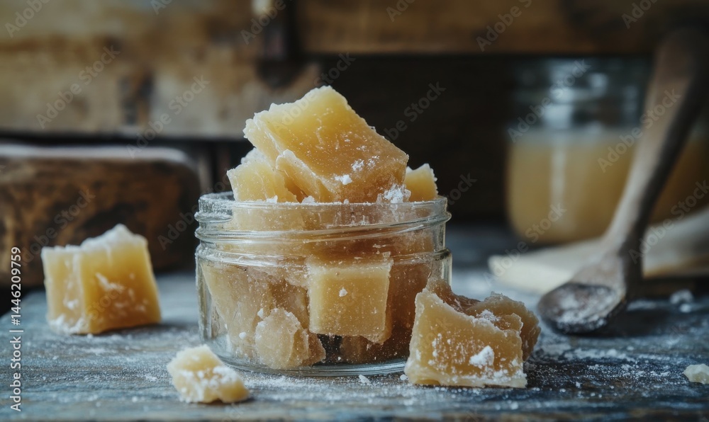 Studio shot of beef tallow in a jar