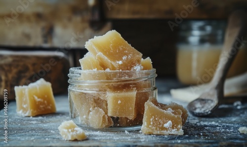 Obraz na płótnie Studio shot of beef tallow in a jar w salonie